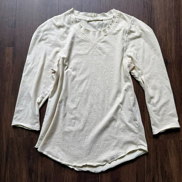 Free People We The Free Puff Shoulder ‘Clover’ Cotton Top – Cream M - Picture 5 of 9
